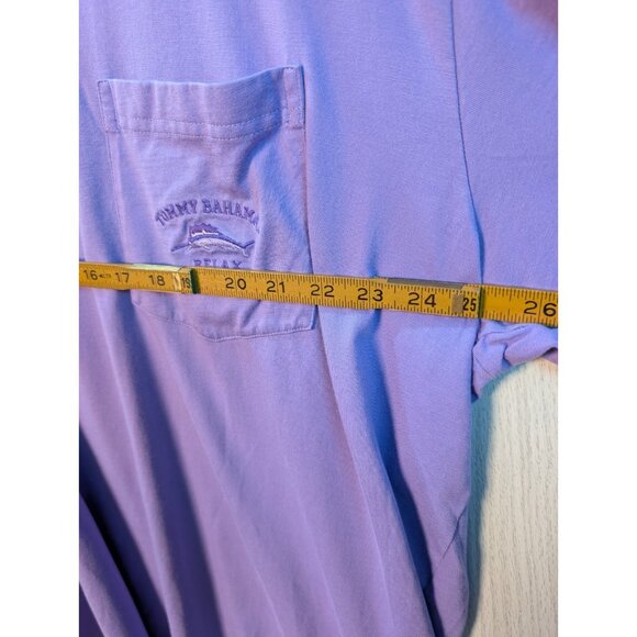Tommy Bahama Shirt Mens XLT Purple Relax Pima Cotton Pocket Tee Dolphin Logo - Picture 5 of 6